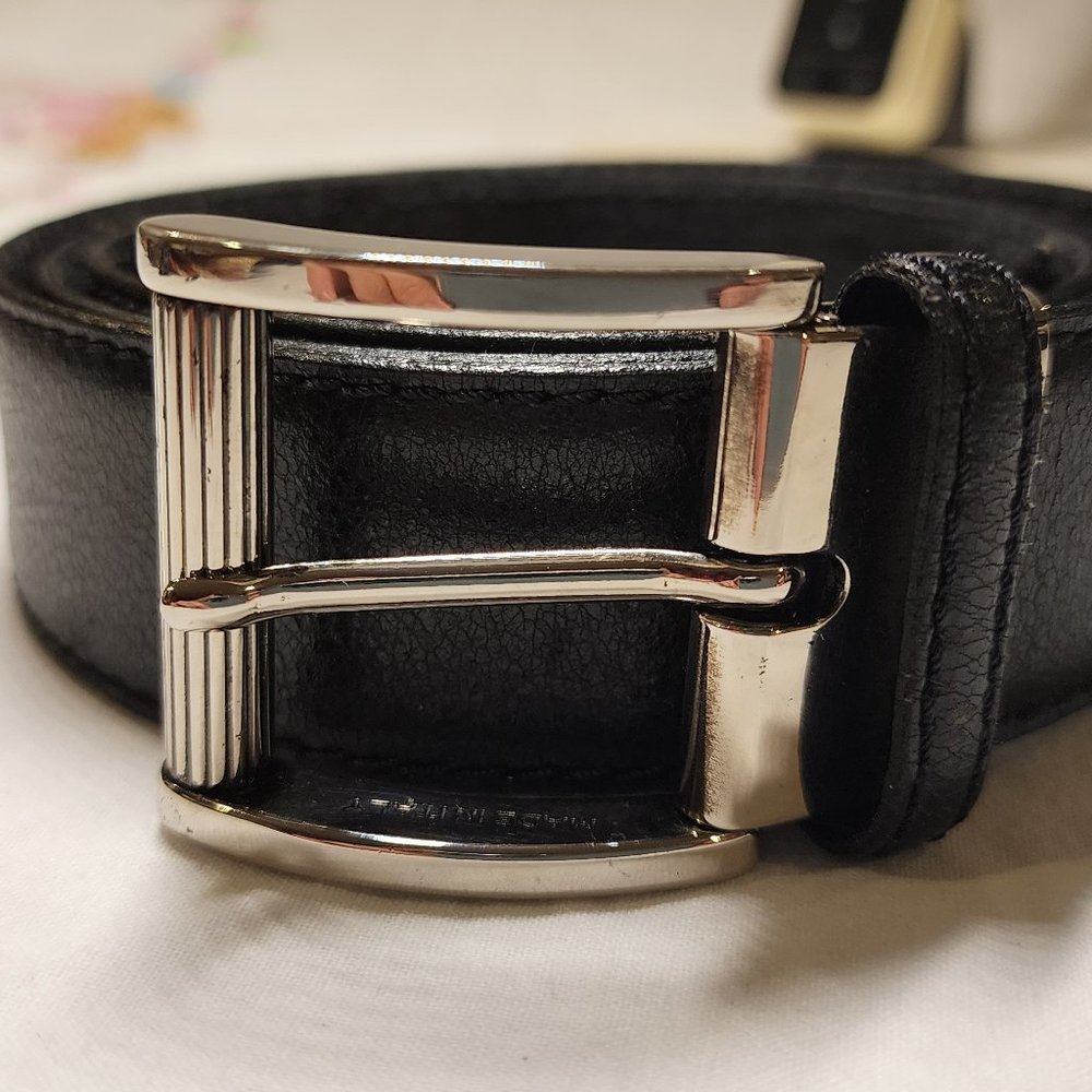 Lanvin Black Leather Belt Size 30